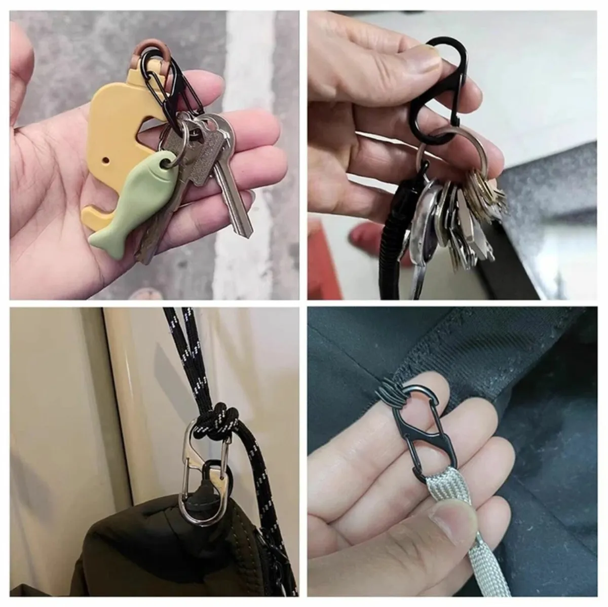 S Type Carabiner Clips Camping Equipment Aluminium - Image 3