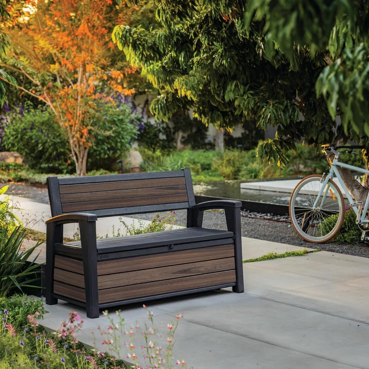 Outdoor Storage Bench 227L Seats 2 Waterproof - Image 3