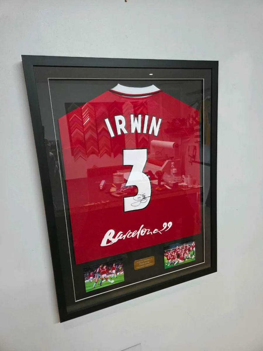 Denis Irwin Signed Framed Man Utd Shirts - Image 2