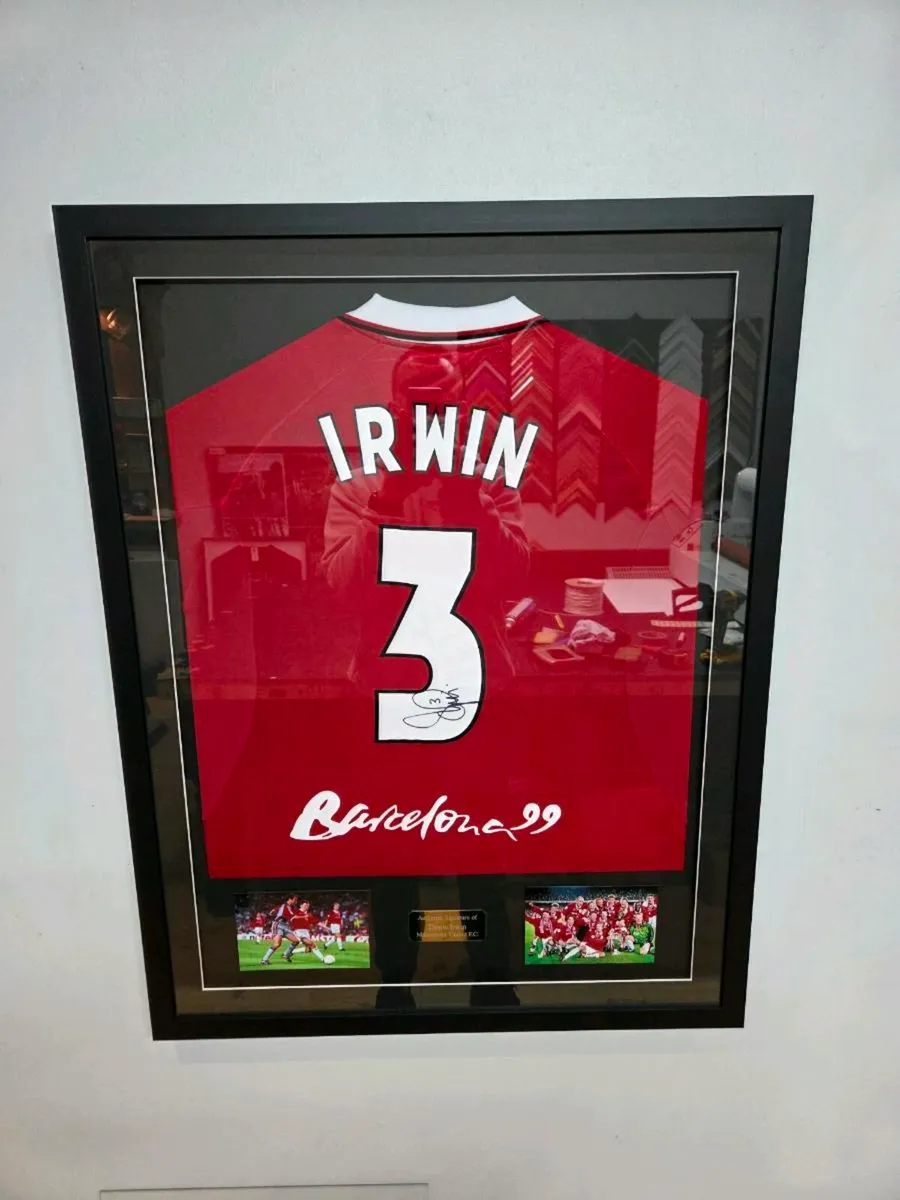 Denis Irwin Signed Framed Man Utd Shirts - Image 1