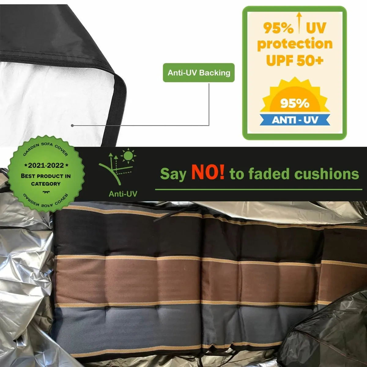 Garden Furniture Cushion Storage Bag 200x60x75cm - Image 3