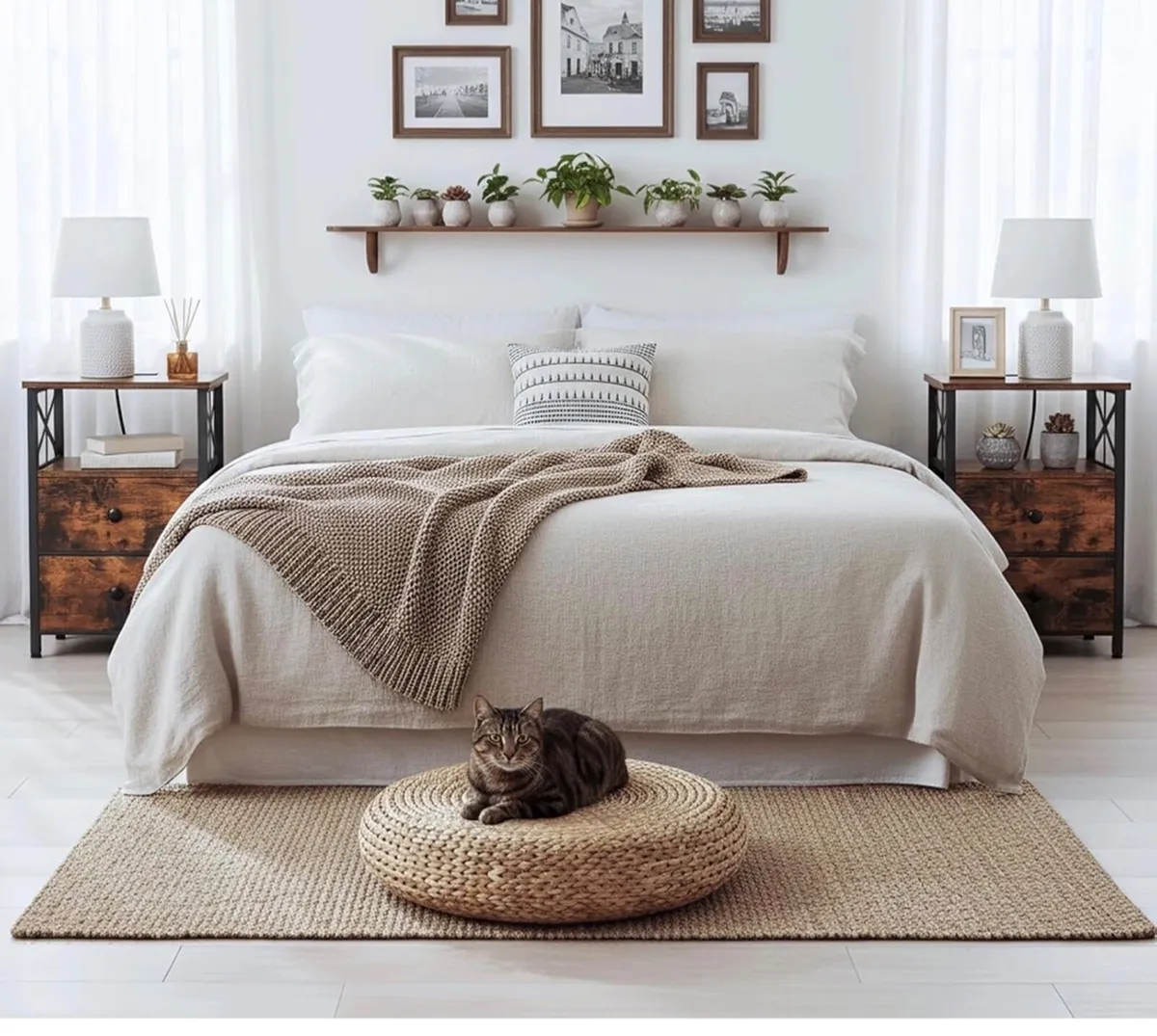 Set of 2 Bedside Table with Charging Station - Image 4