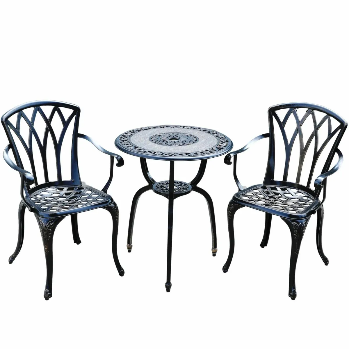Garden Furniture Set 3 Piece Cast Bistro Set - Image 3
