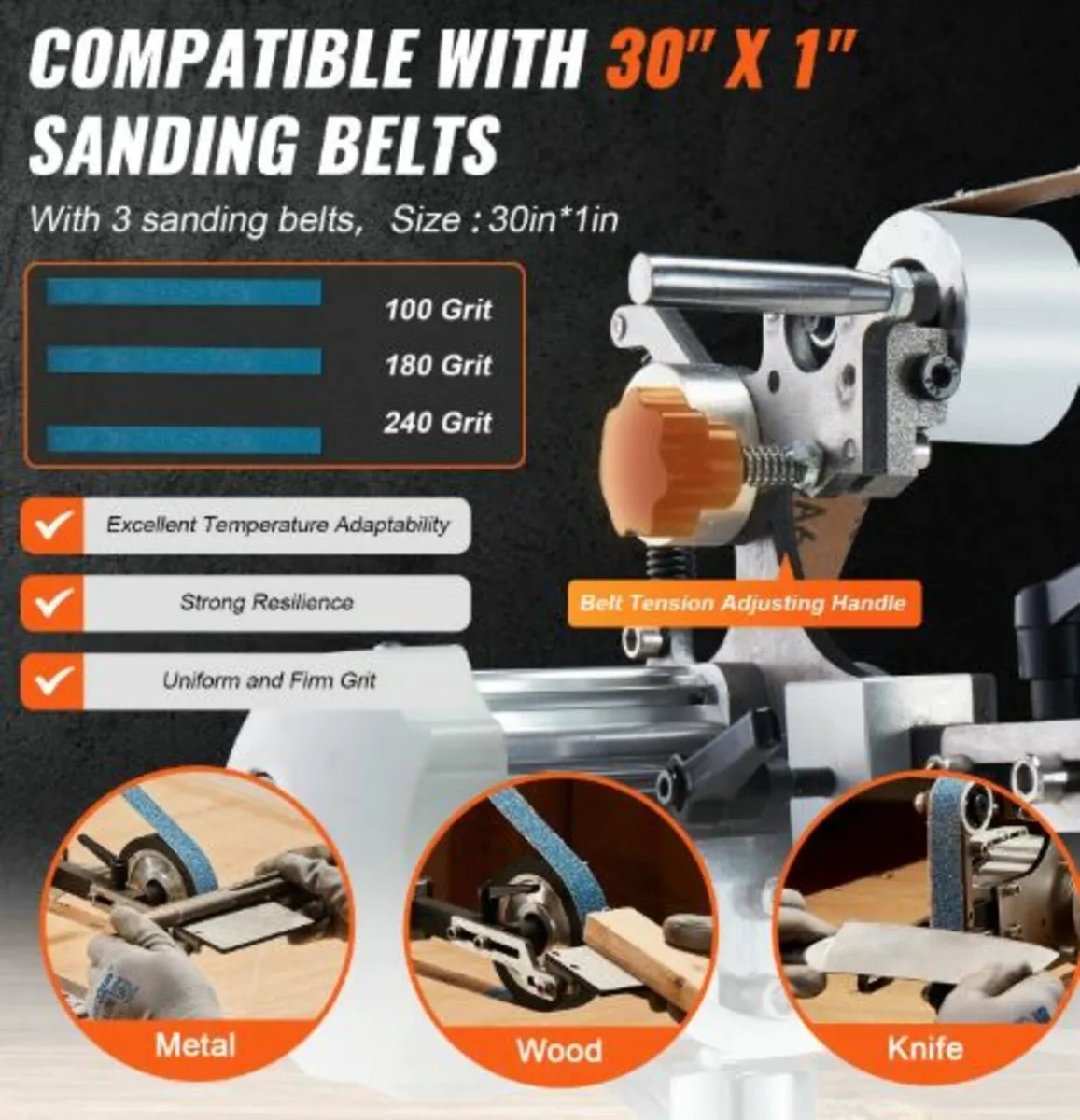 Belt Grinder Sander, 30 x 1-Inch Variable Speed - Image 3