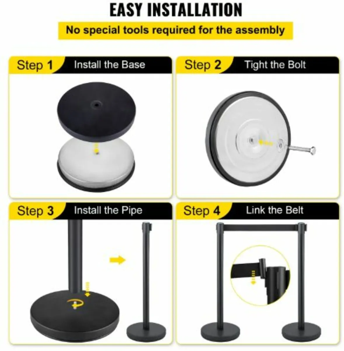 Crowd Control Stanchion, 8 Pieces Stanchion Set, - Image 2