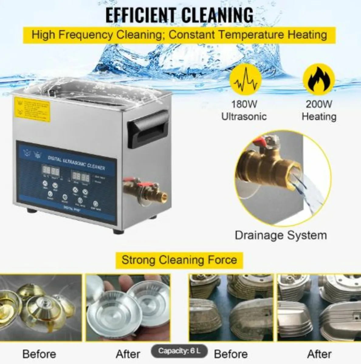 6L Ultrasonic Cleaner Dual Frequency Ultrasonic - Image 4