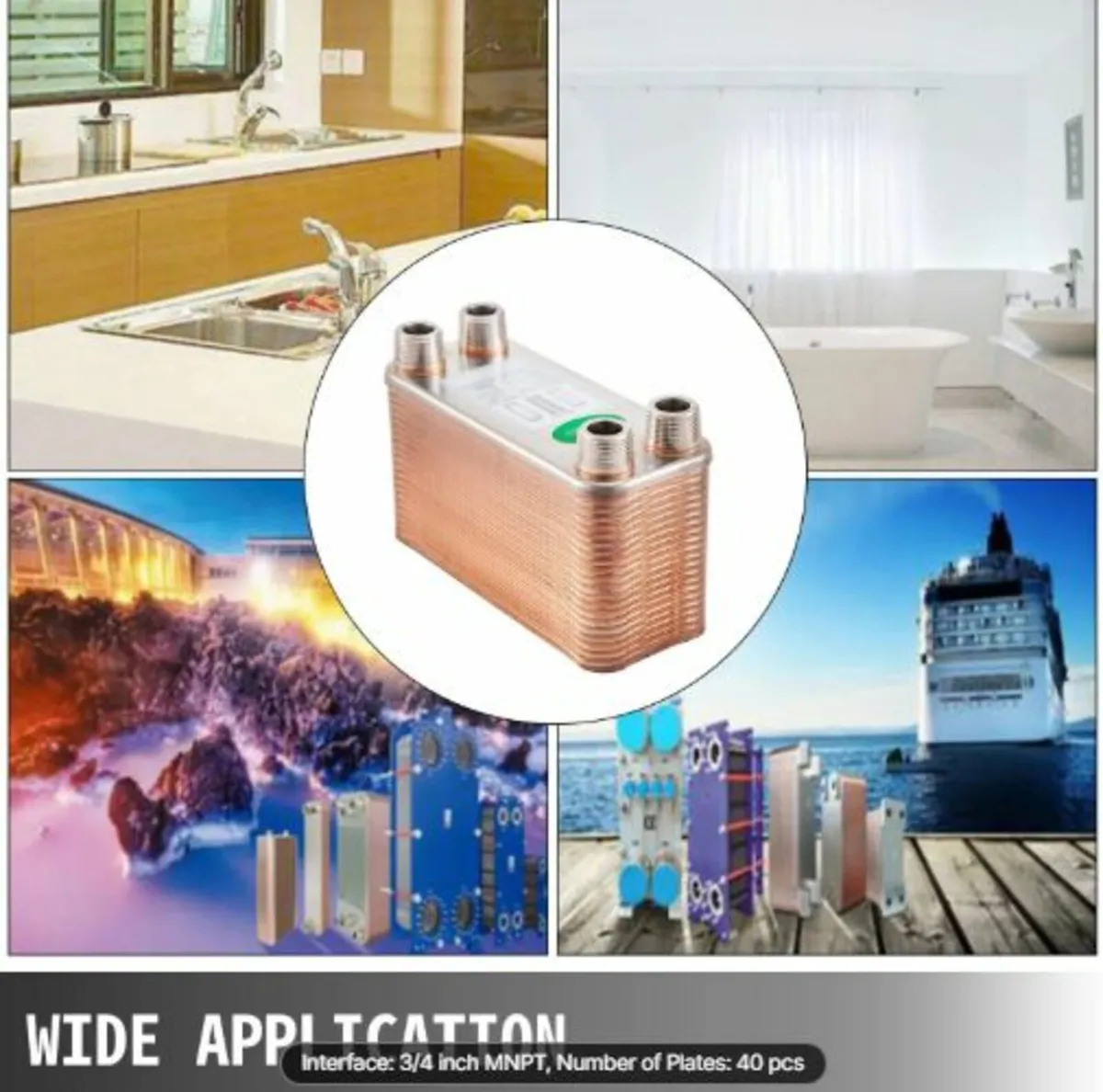 Heat Exchanger 3/4” MNPT Ports Brazed Plate Heat - Image 4