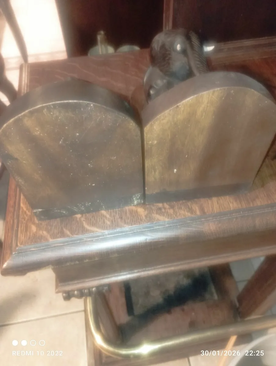 Vintage Wooden Elephant Bookends - Image 4