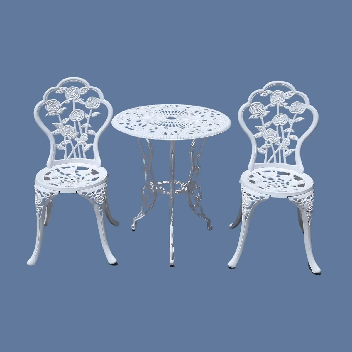 Outdoor Bistro Set Rose  1 Table 2 Chairs  Garden - Image 2