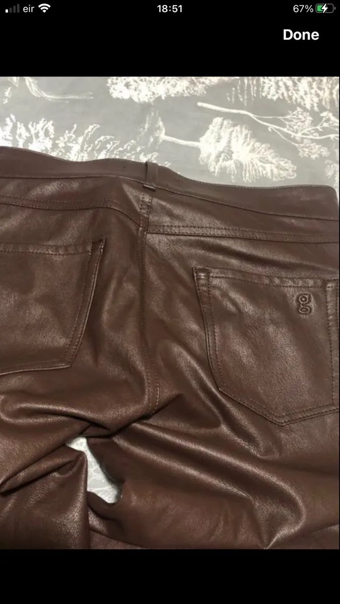 Ladies leather designer trousers size 12 €15 - Image 3