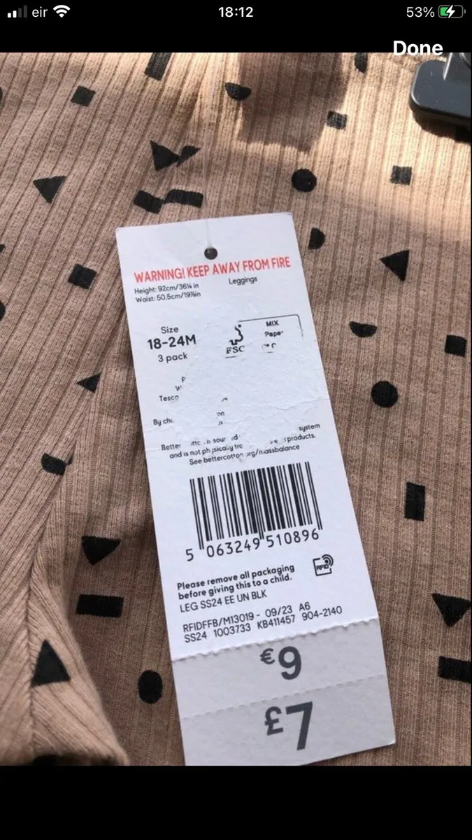 Girls BNWT set of two legging 18/24 mths €4 - Image 2