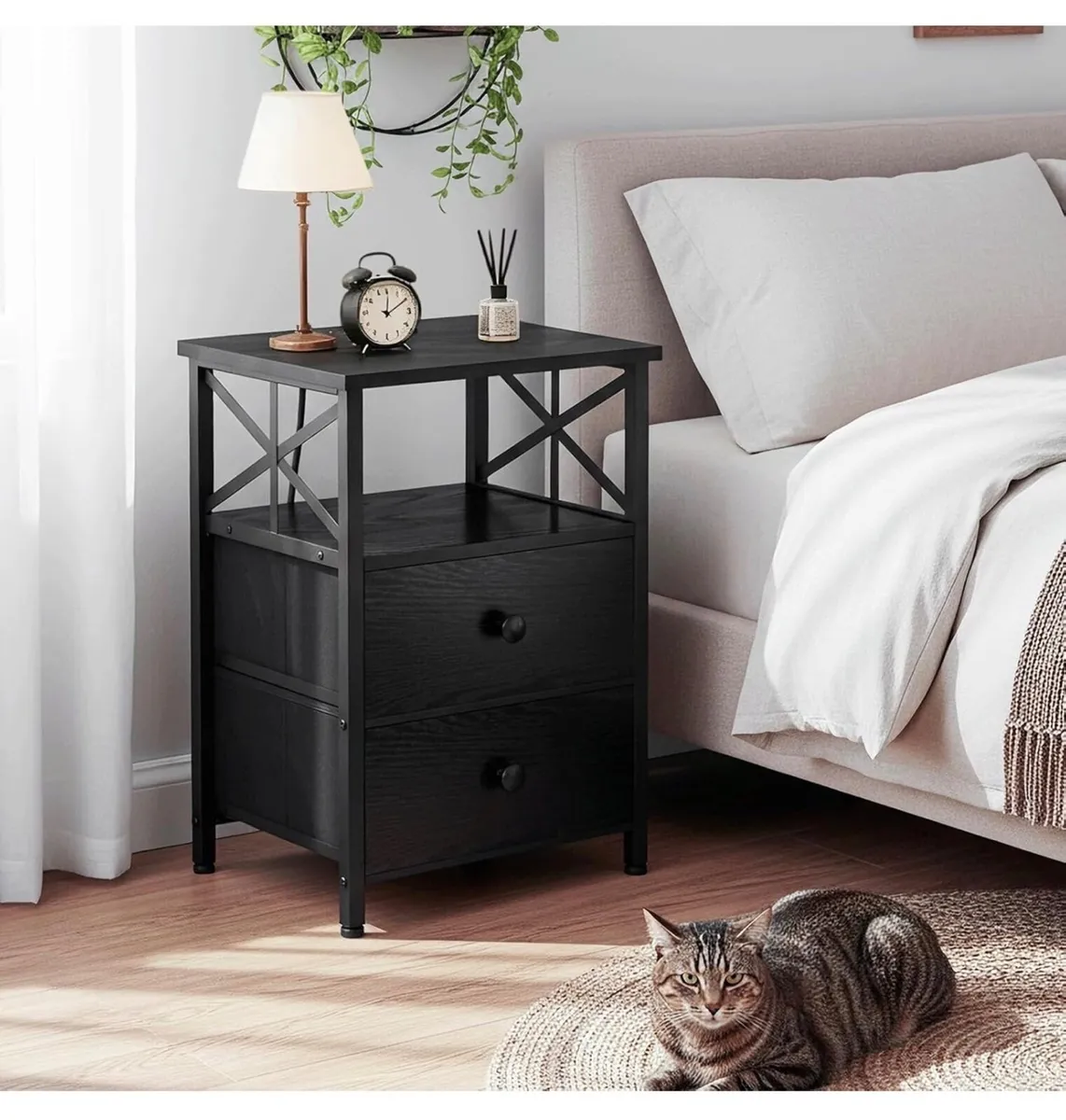 Bedside Table with Charging Station, Bedside Cabin - Image 4