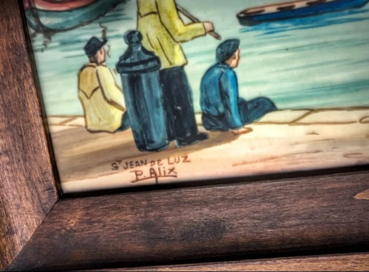 Unique maritime painting on glass - Image 2