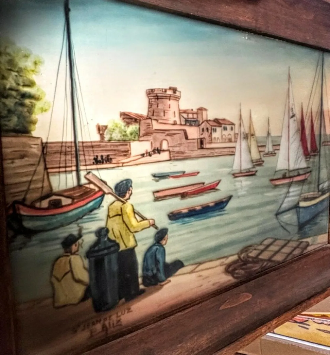 Unique maritime painting on glass - Image 3