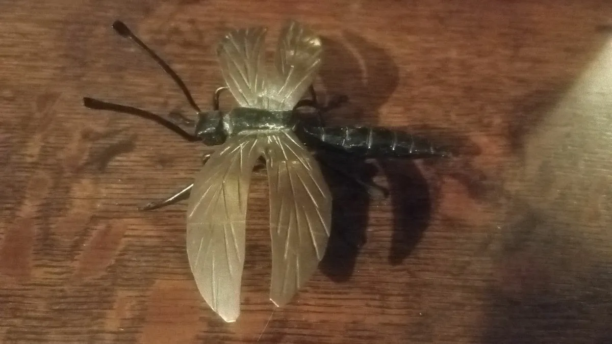 Vintage African Wrought Iron/Brass Dragonfly - Image 2