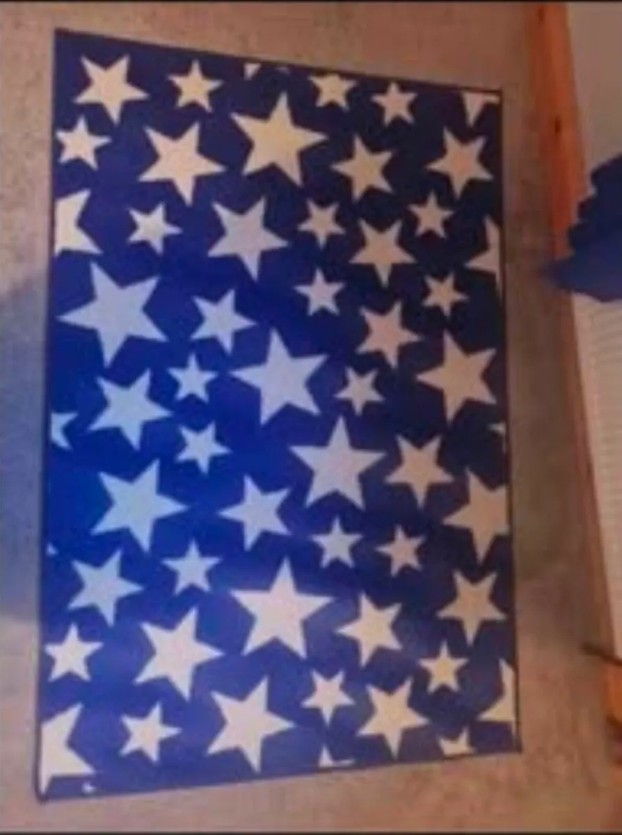 Large blue star rug