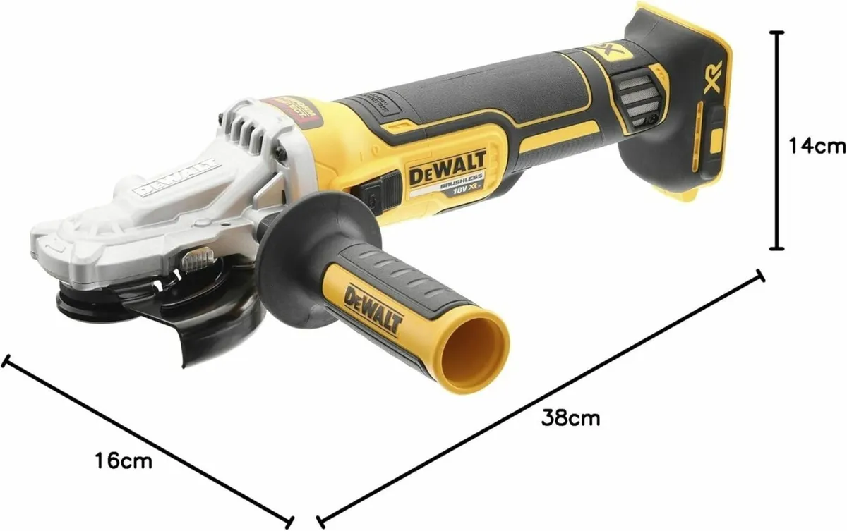 18V XR Brushless 125mm Flat Head Angle Grinder - Image 3