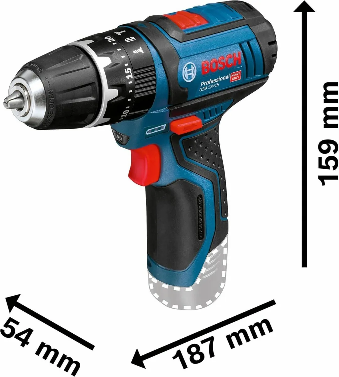 12V System GSB 12V-15 Cordless Combi Drill - Image 3
