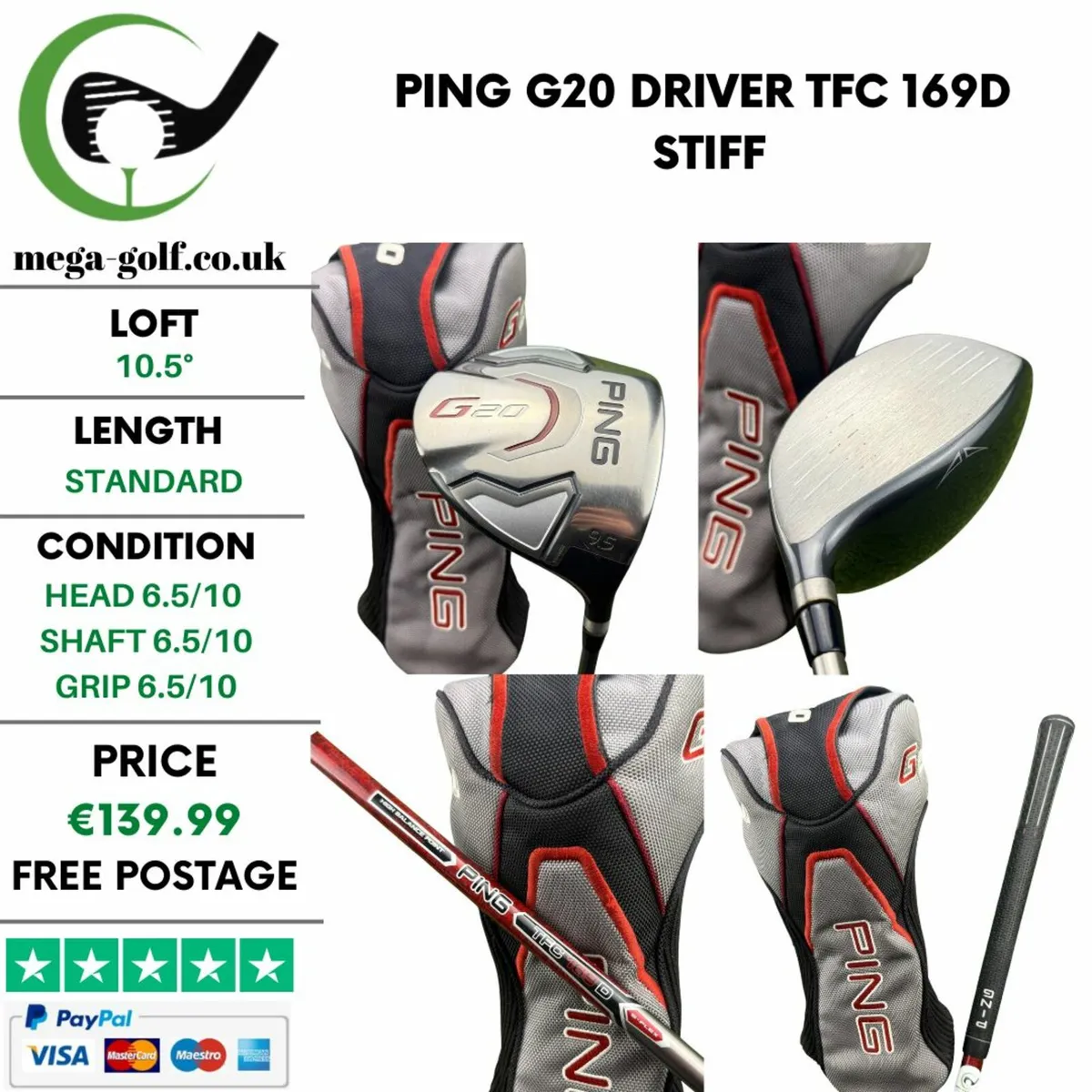 Ping G20 Driver / 9.5° / TFC 169D Stiff - Image 1