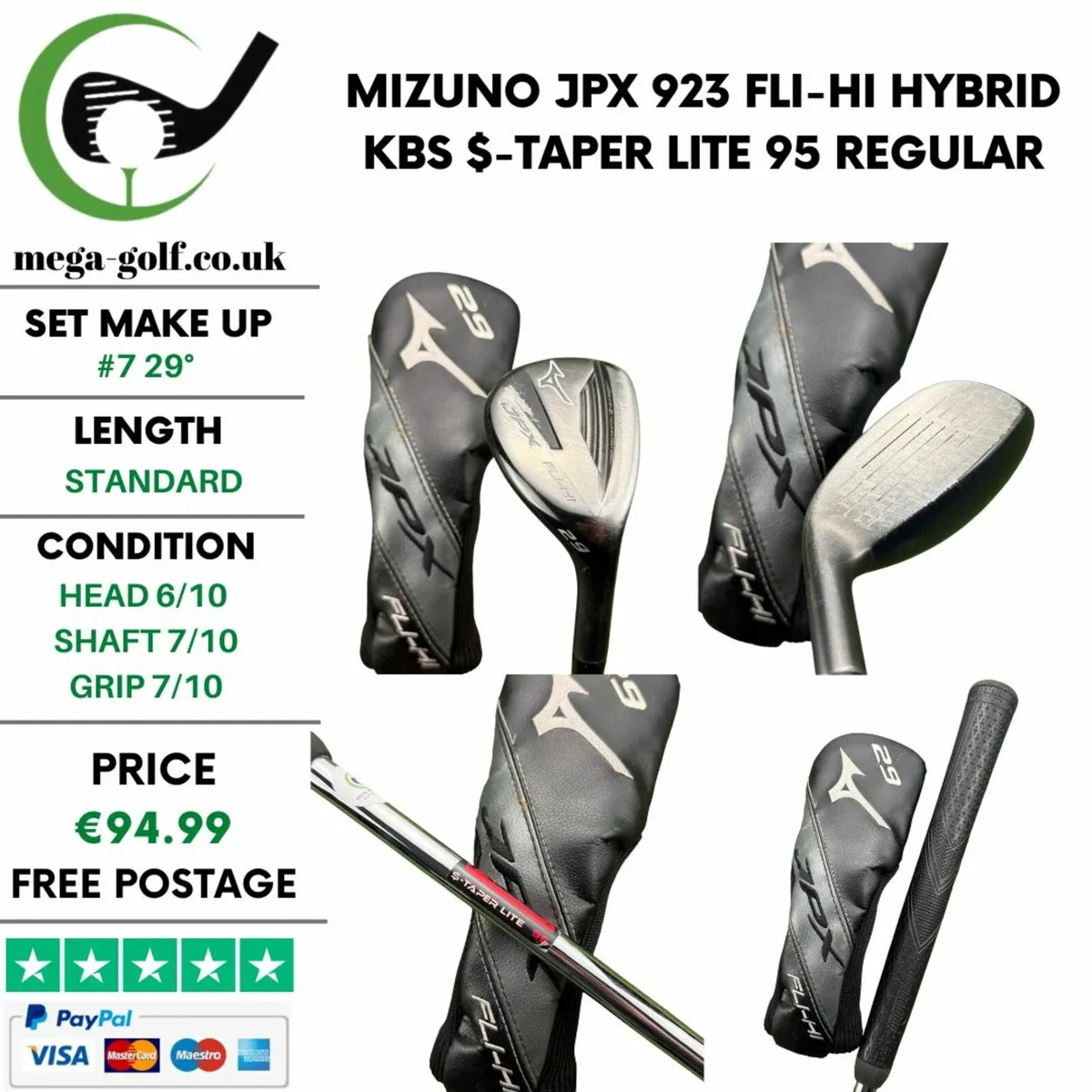 Mizuno JPX 923 Fli-Hi Hybrid / #7 29° / Regular - Image 1