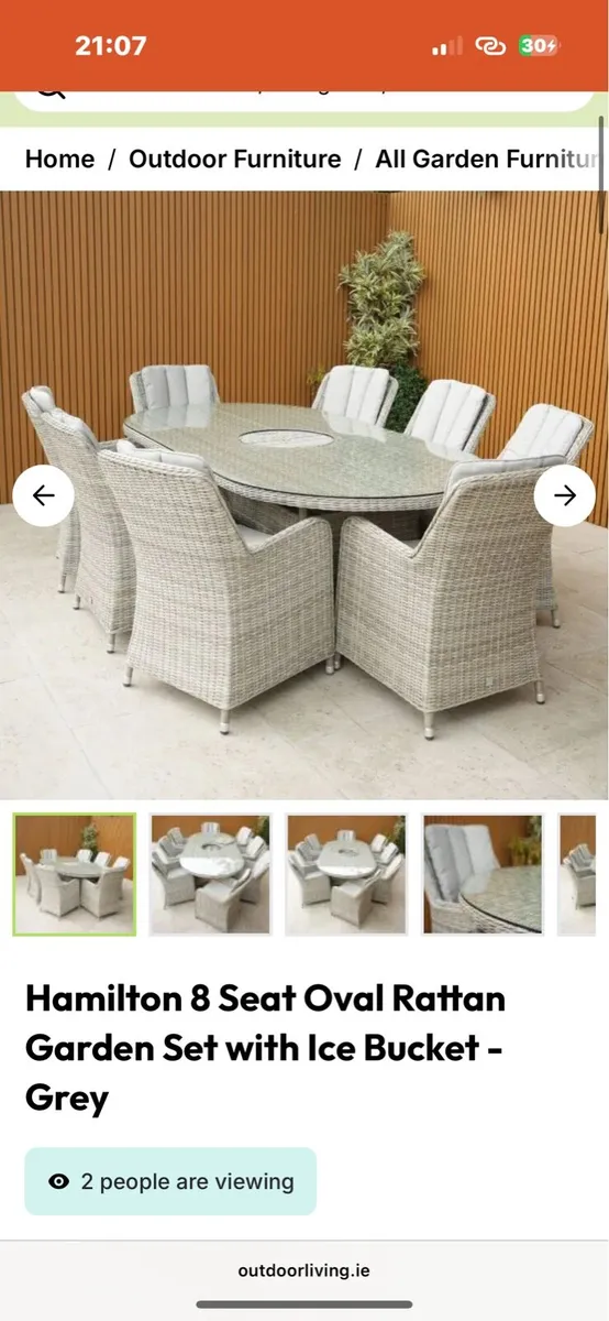 Outdoor Rattan Dining set w 8 chairs w Lazy Susan