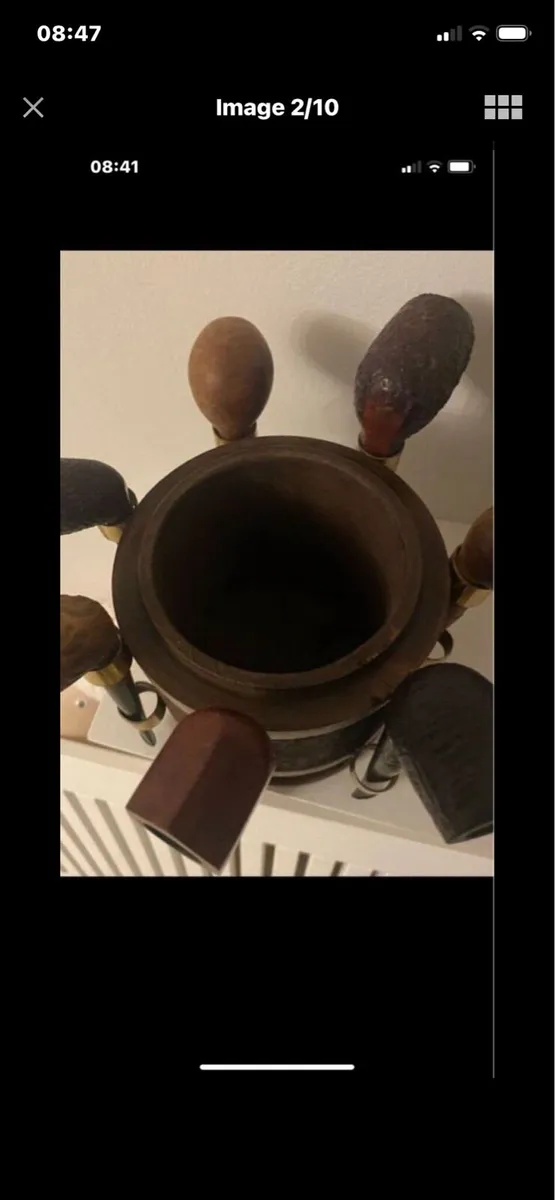 Vintage Smoking Pipe Collection & Stand - Image 2