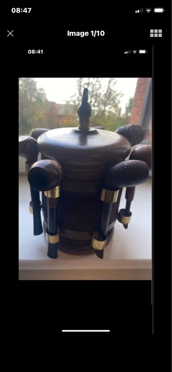 Vintage Smoking Pipe Collection & Stand - Image 1