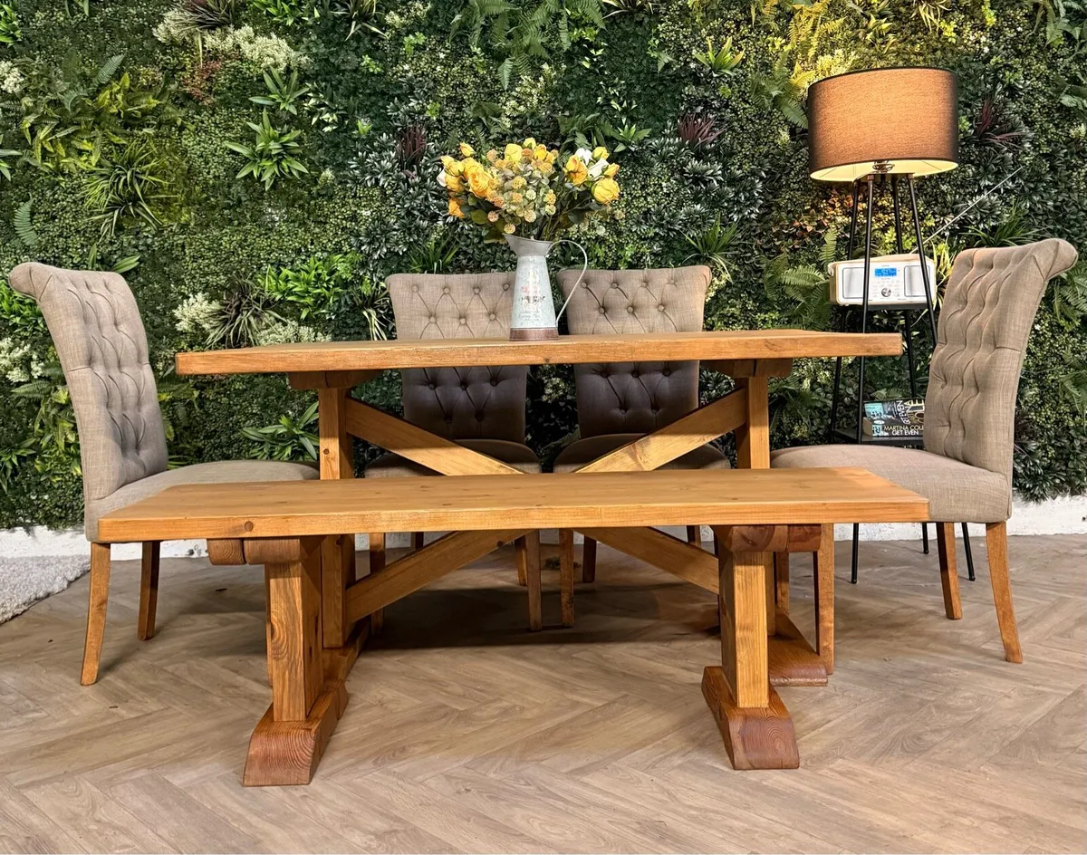 Kitchen table, 4 chairs & bench/dining set - Image 3