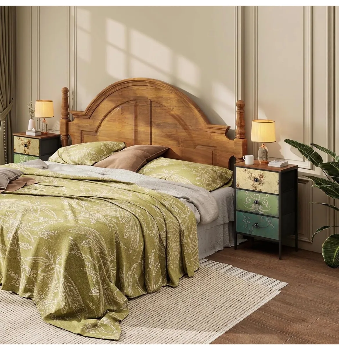 Bedside Tables Set of 2,Nightstand with 3 Drawers - Image 4