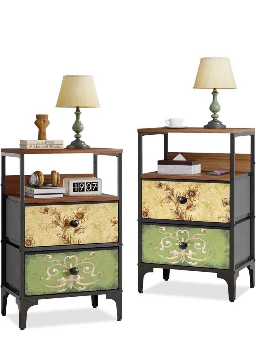 Bedside Tables set of 2,Bed Side Table for Bedroom - Image 1