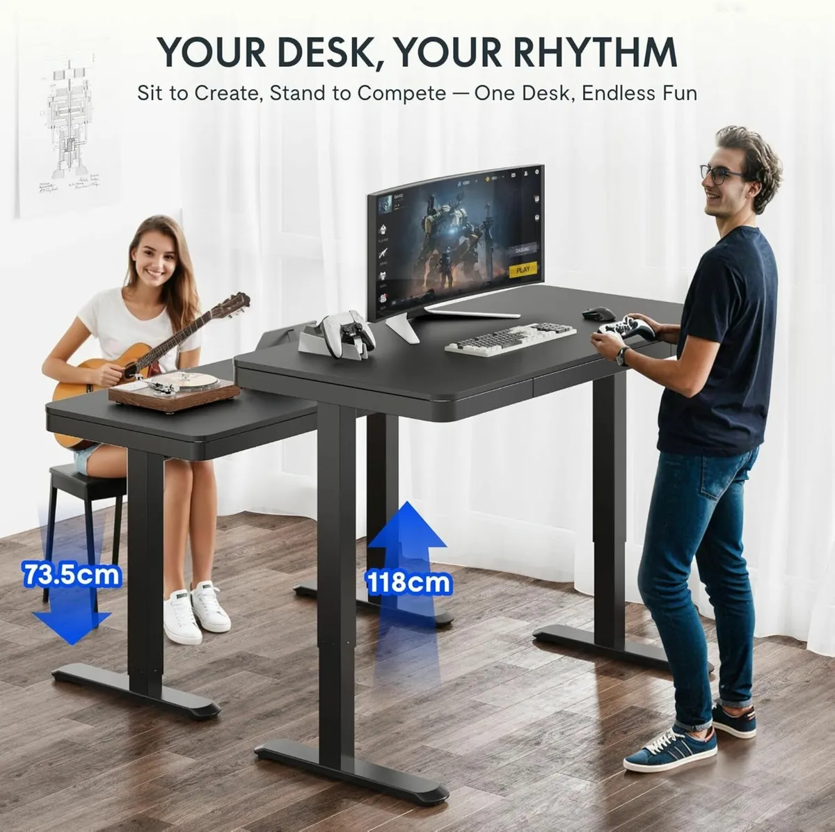 Q3 Standing Desk Home Office Electric Height - Image 4