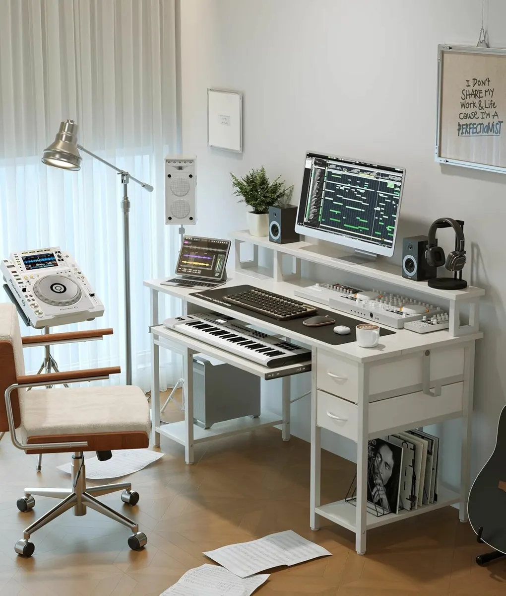 Computer Desk with Drawers 120x50cm Office - Image 2