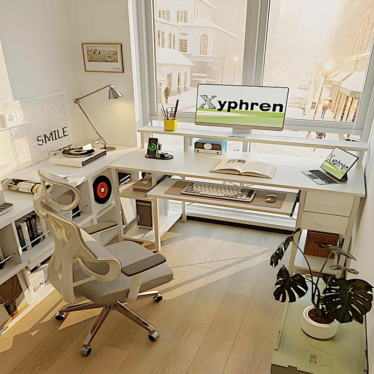 Computer Desk with Drawers 120x50cm Office - Image 4