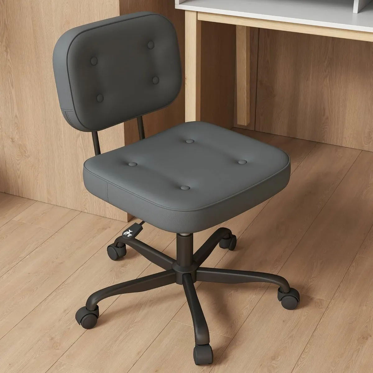 Armless Desk Chair for Home Office Compact Swivel - Image 1