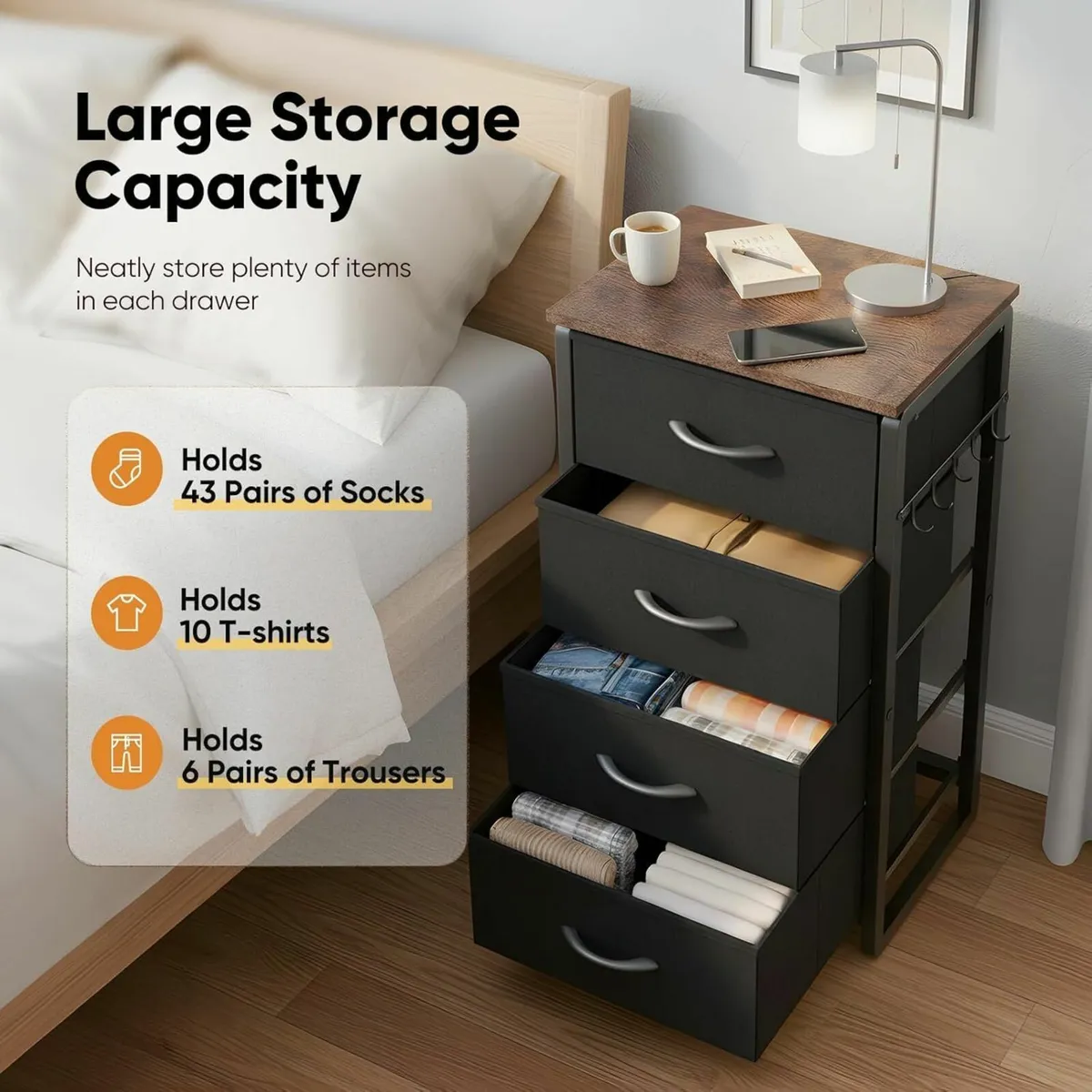 Chest of Drawer with 4 Drawers Large Capacity - Image 3