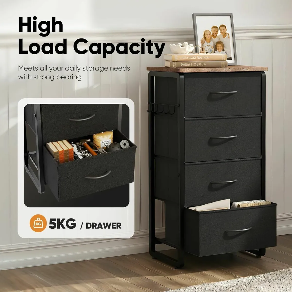 Chest of Drawer with 4 Drawers Large Capacity - Image 4
