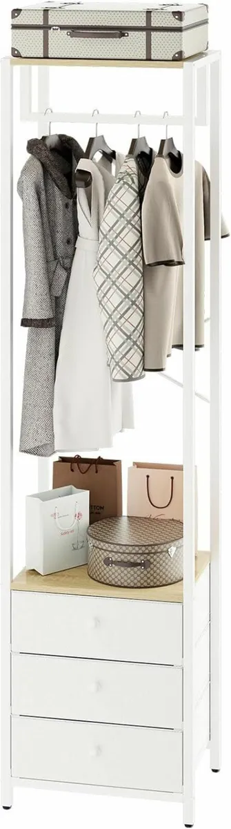 Coat Rack with Non-woven Drawer Freestanding Tall - Image 1