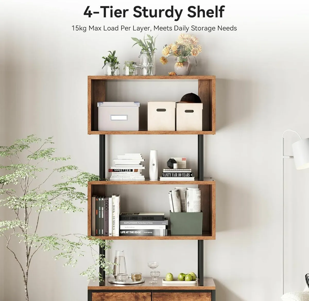 Shelves Book Shelf with 5 Bookcase 3 Fabric - Image 3