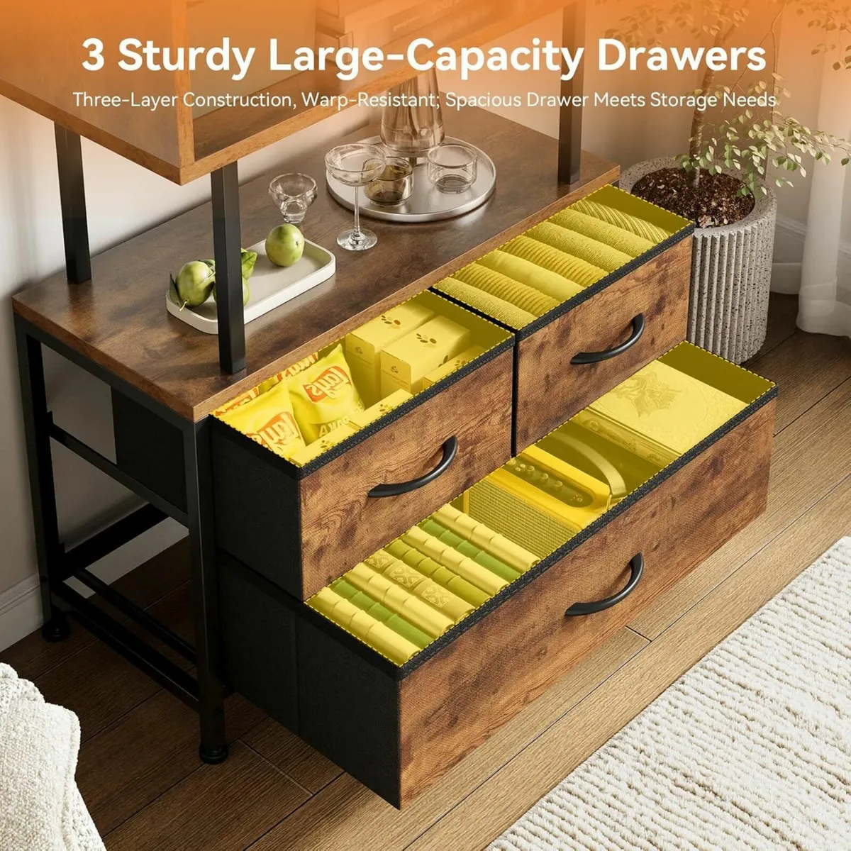 Shelves Book Shelf with 5 Bookcase 3 Fabric - Image 4