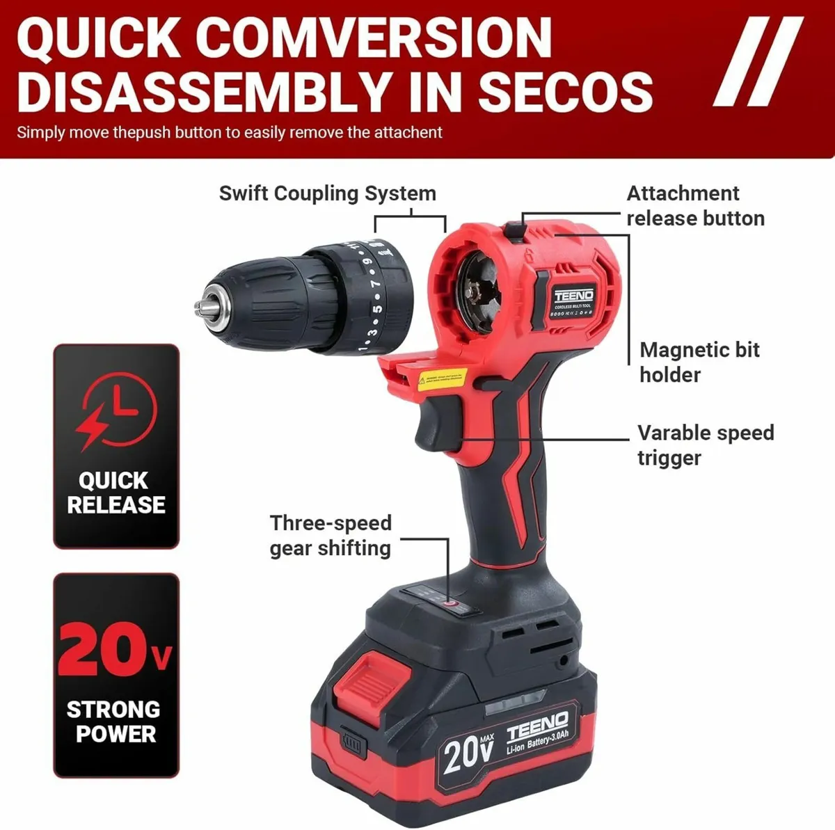 20V Cordless Combination Kit 8-in-1 Multi-Function - Image 4