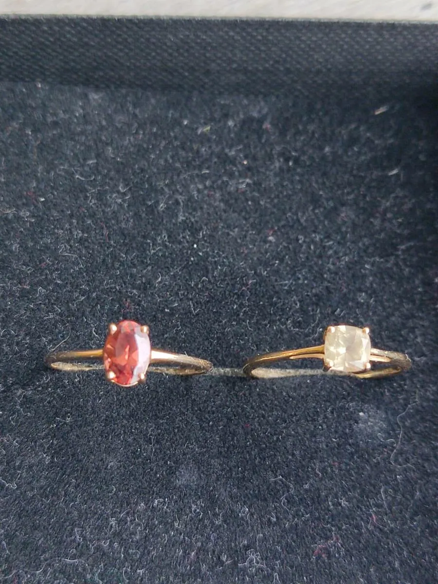 2 Solitaire rings 10 ct gold - Image 3