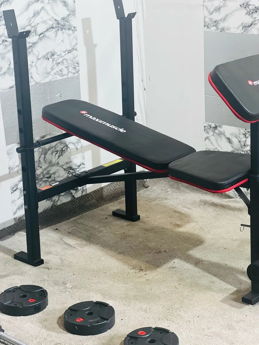 50KG BARBELL SET DUMBBELLS WEIGHT BENCH - Image 4