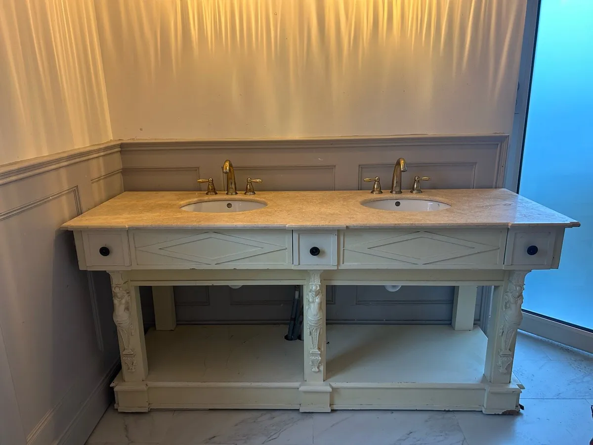 Bathroom vanity antique with marble top - Image 1