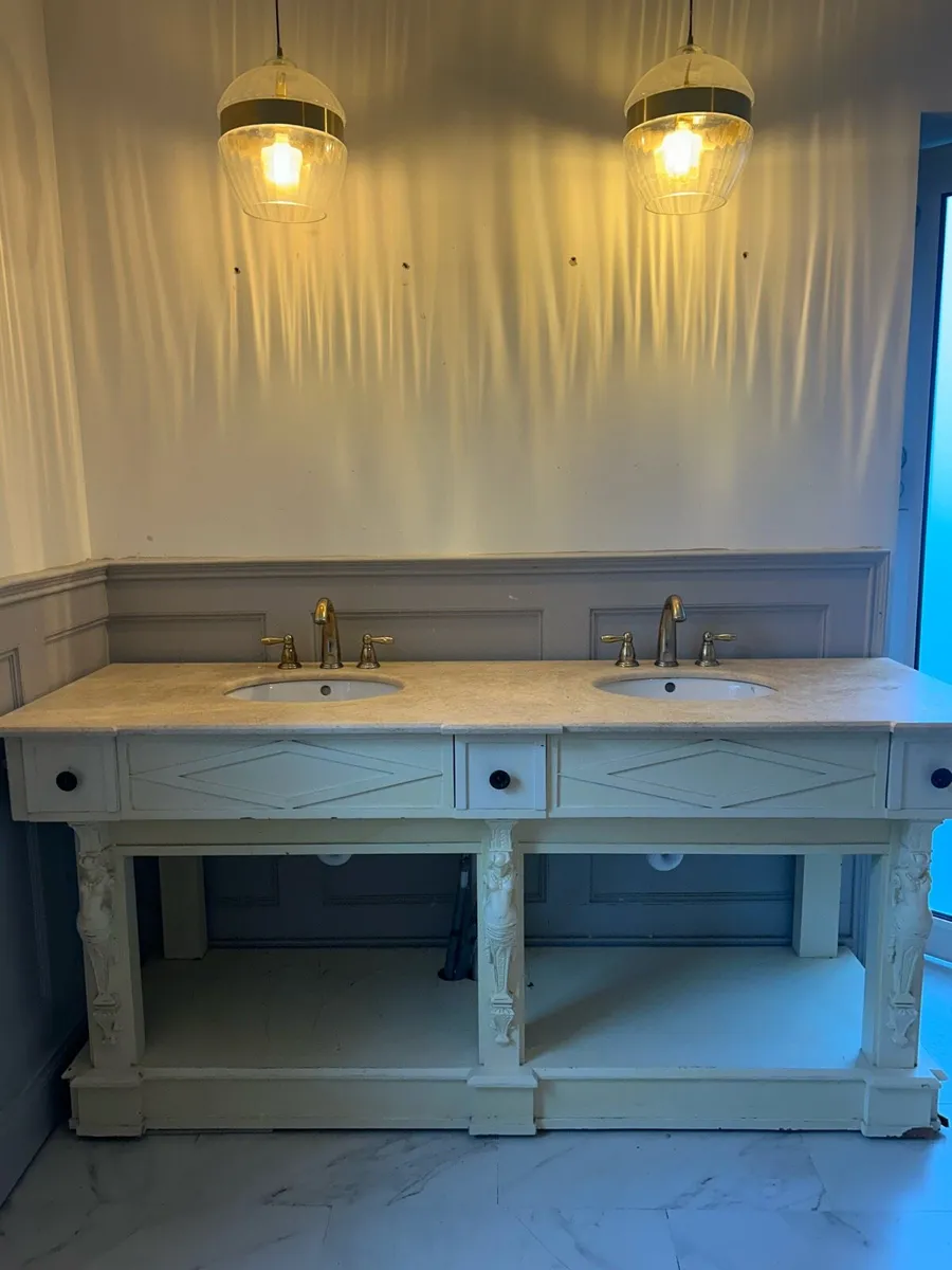 Bathroom vanity antique with marble top - Image 2