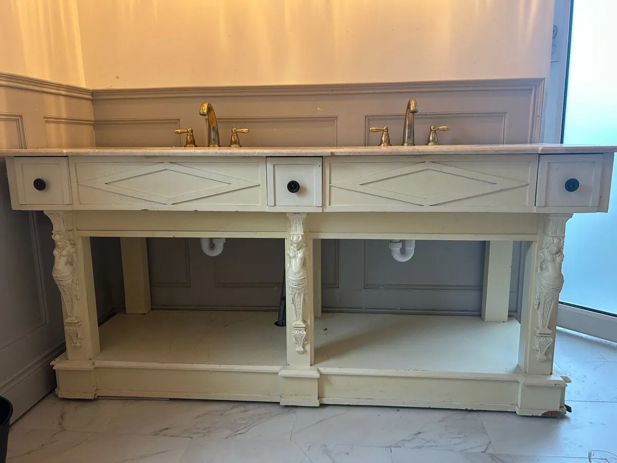 Bathroom vanity antique with marble top - Image 4