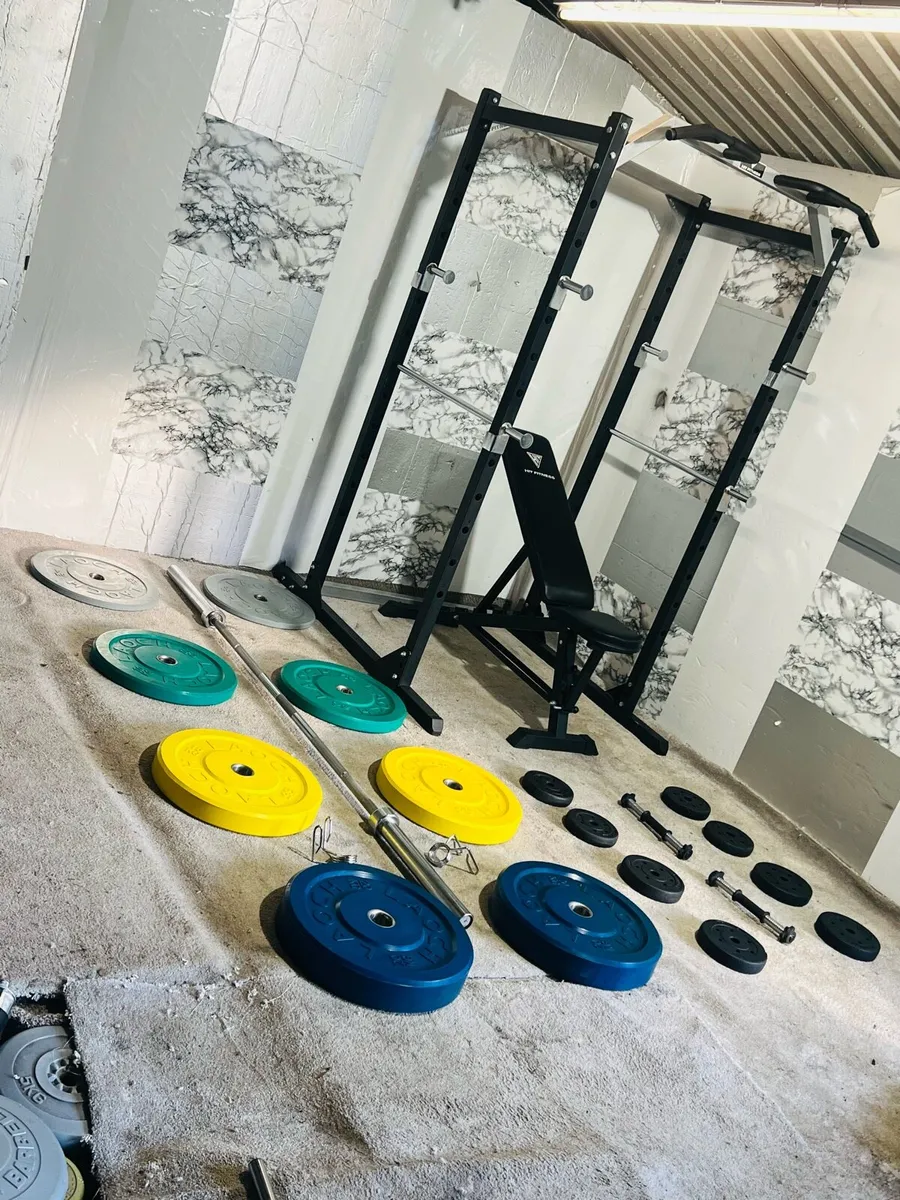 OLYMPIC WEIGHTLIFTING SET POWR RACK BENCH WEIGHTS+ - Image 3