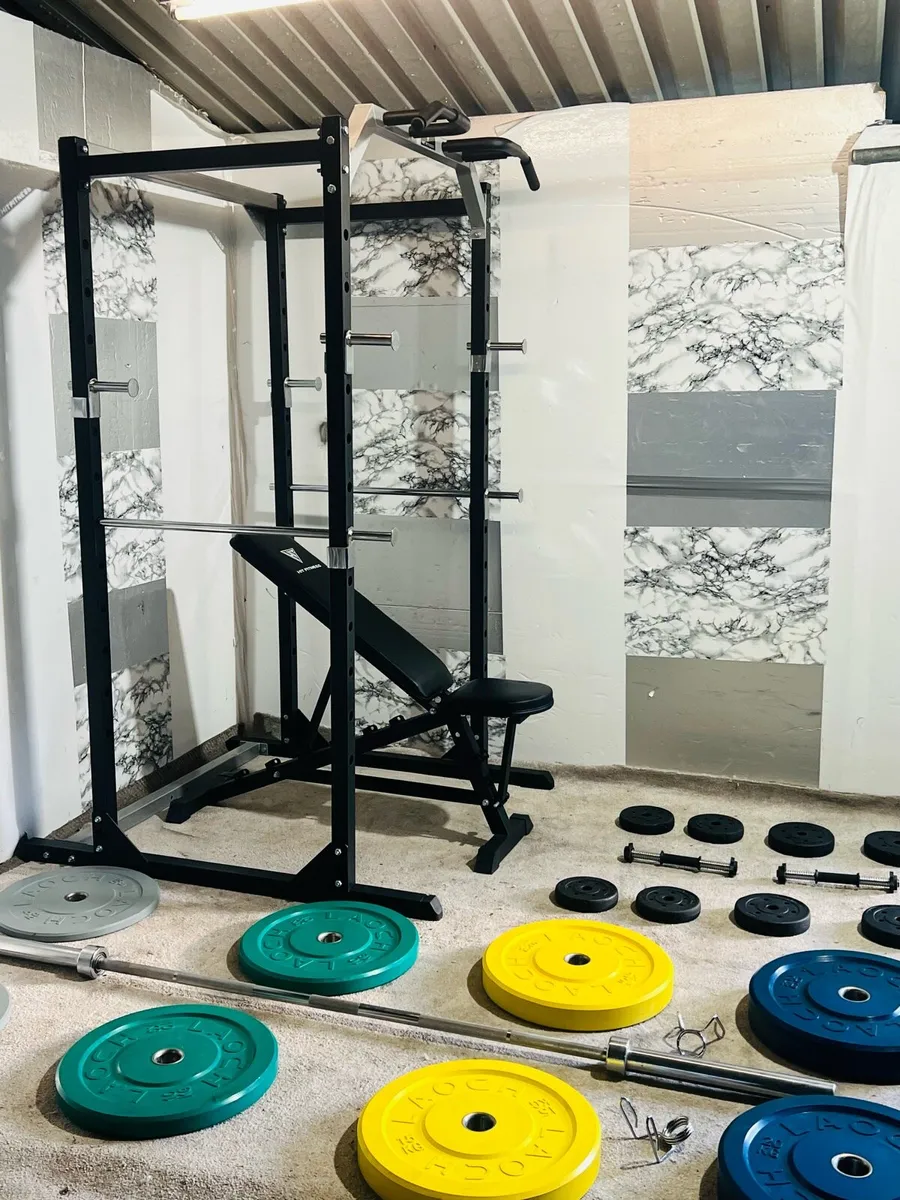 OLYMPIC WEIGHTLIFTING SET POWR RACK BENCH WEIGHTS+ - Image 4