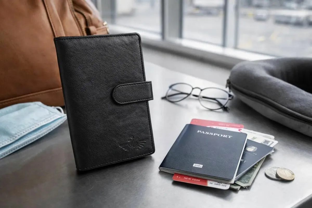 Leather Passport Holder Travel Passport Wallet - Image 2