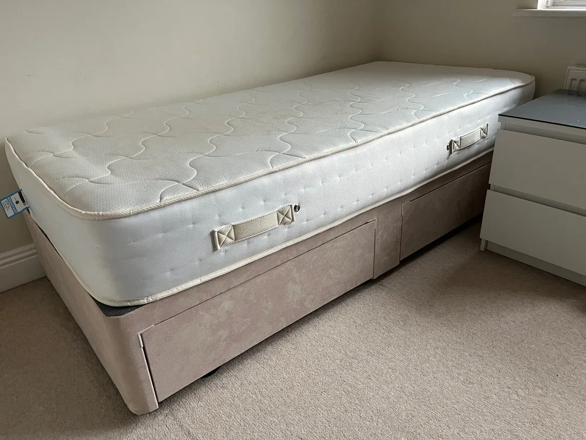 3ft Single Mattress & Divan Bed with Drawers - Image 1