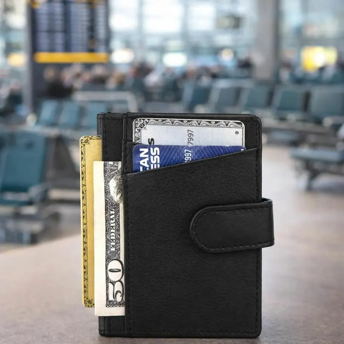 Genuine Leather RFID Travel Passport Wallet - Image 1